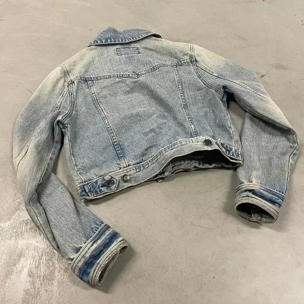 vintage y2k cropped no boundaries denim jacket